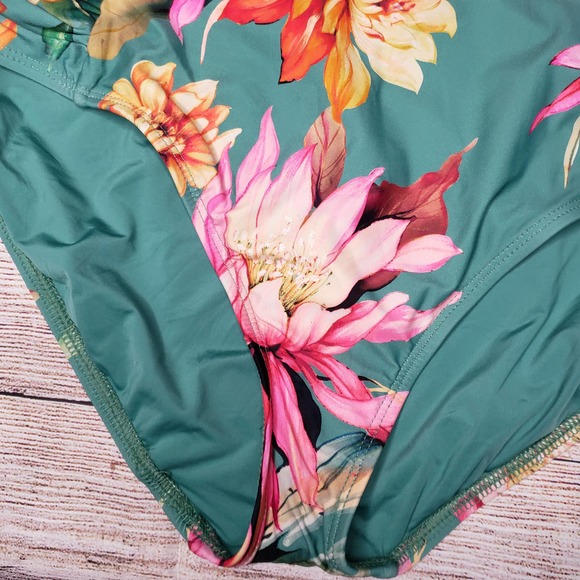 LA BLANCA green tropical bikini bottom only 20W - Picture 2 of 6